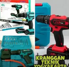 (KRANGGAN TEKNIK)aneka bor cordless 20 v bor baterai cas tembok beton