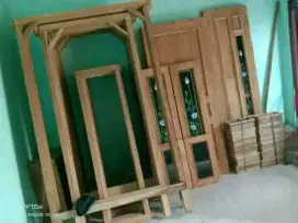 Kusen pintu jendela kayu meranti