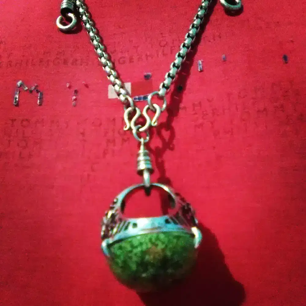 Kalung Unik Giok hijau  Batu Jade Ring Naga