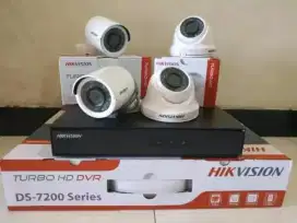 Paket komplit 4 camera CCTV Hikvision 2Mp include pemasangan.