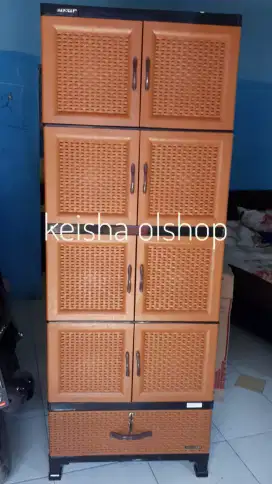 Lemari pakaian Napolly crs mu 48 d motif rotan