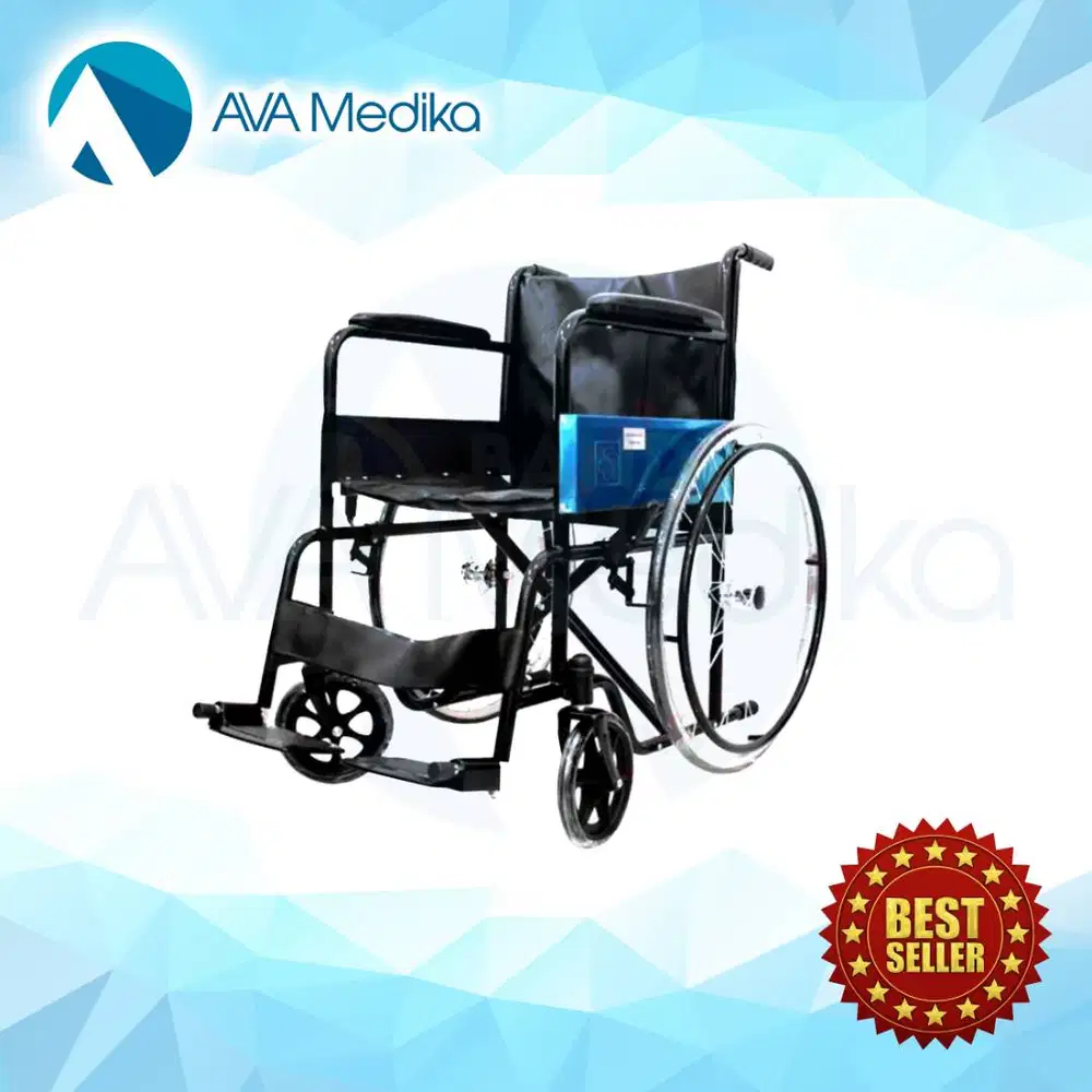 KURSI RODA BLACK STEEL VELG JERUJI JARI-JARI Kursi Roda Standar RS