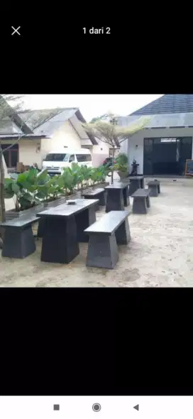 Kursi beton kursi batu terazzo