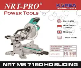 sliding miter saw 7 inch NRT mesin gergaji kayu aluminium mitre saw