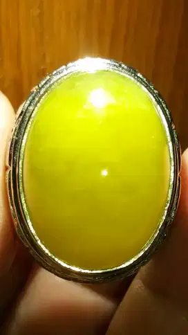 Jual Batu Cincin Greenish Yellow IdoCrase Serphentine Big Unique Keren
