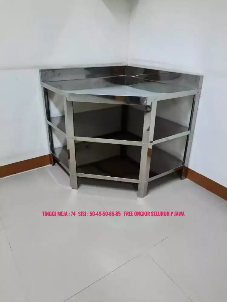 MEJA DAPUR SUDUT STAINLESS