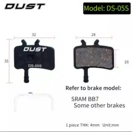 Brake Pads Untuk Avid BB7 Juicy 3, 5, & 7 Ultimate Resin