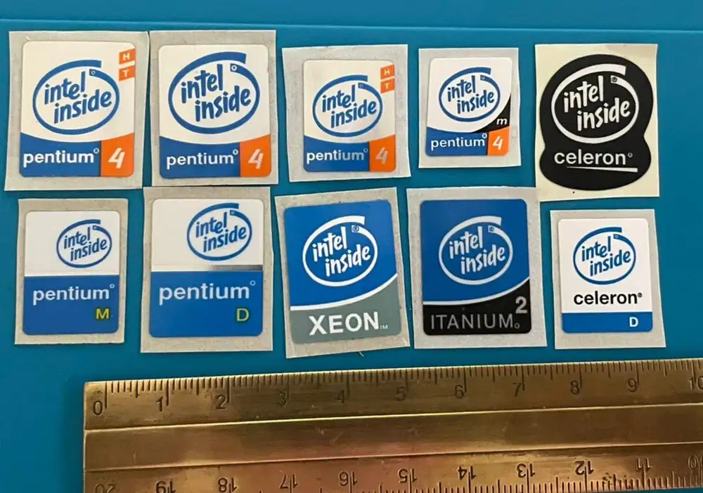 Stiker logo intel classic ori