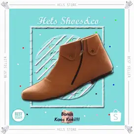 Sepatu Boot Wanita Coklat Tan Suede