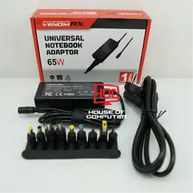 ADAPTOR UNIVERSAL VENOM RX 65W 9-TIPS CHARGER LAPTOP,MONITOR DLL