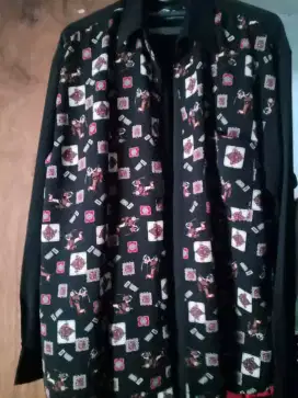 Kemeja hitam motif all size