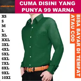 Hem Cowok Pria Panjang Polos Formal HIJAU BOTOL POHON NATAL TUA GELAP
