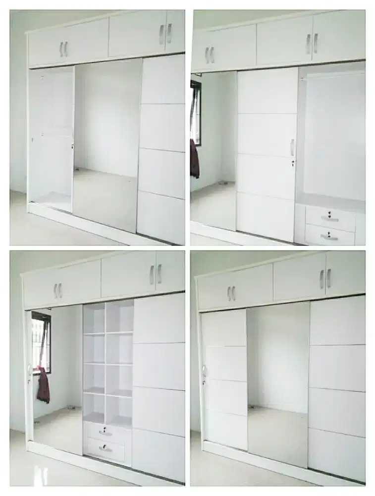LEMARI PAKAIAN MURAH TIGA PINTU GESER