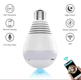 Ip camera kamera Wifi wireless online bentuk lampu bohlam panoramic