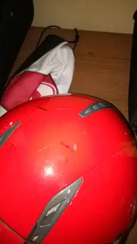 Helm KYT runner 2 full face 2 visor merah