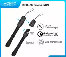 PROMO Habis Stok ACMIC Kabel microUSB KMC20 Type C PDC30 Hitam Ori