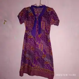 Jual baju batik kerja warna ungu