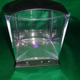 BOYU Aquarium Cornucopia Betta Cube Mini Fishtank Changeable Led:Black