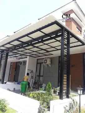 KANOPI BESI MODERN ATAP ALDERON CARPORT GARASI MINIMALIS CUSTOM