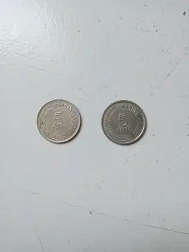 Uang Koin Kuno Singapura 5 cents tahun 1984
