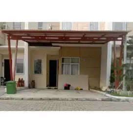 Pemasangan kanopi rumah rangka baja ringan atap alderon Single layer