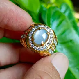 Cincin Batu Permata Natural STAR BLUE SAPPHIRE NH Srilanka (3,06crt)