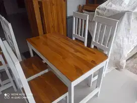 Meja plus kursi makan, warung murah