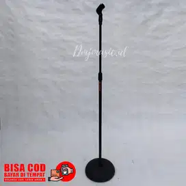 Stand Microphone FORTIS Import Straight Kaki Bulat Bundar Full Besi