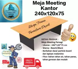 Meja Meeting Kantor 240x120x75 kuat awet cocok untuk ruangan kerja