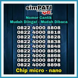 Nomor Cantik Kartu Perdana Simpati 4000 AABA Nomer Telkomsel Rapih