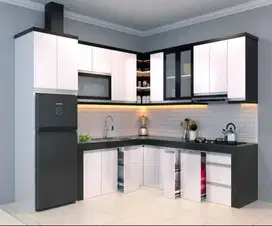 Kitchenset meja dapur partisi backdrop tv rak tangga resepsionis kafe