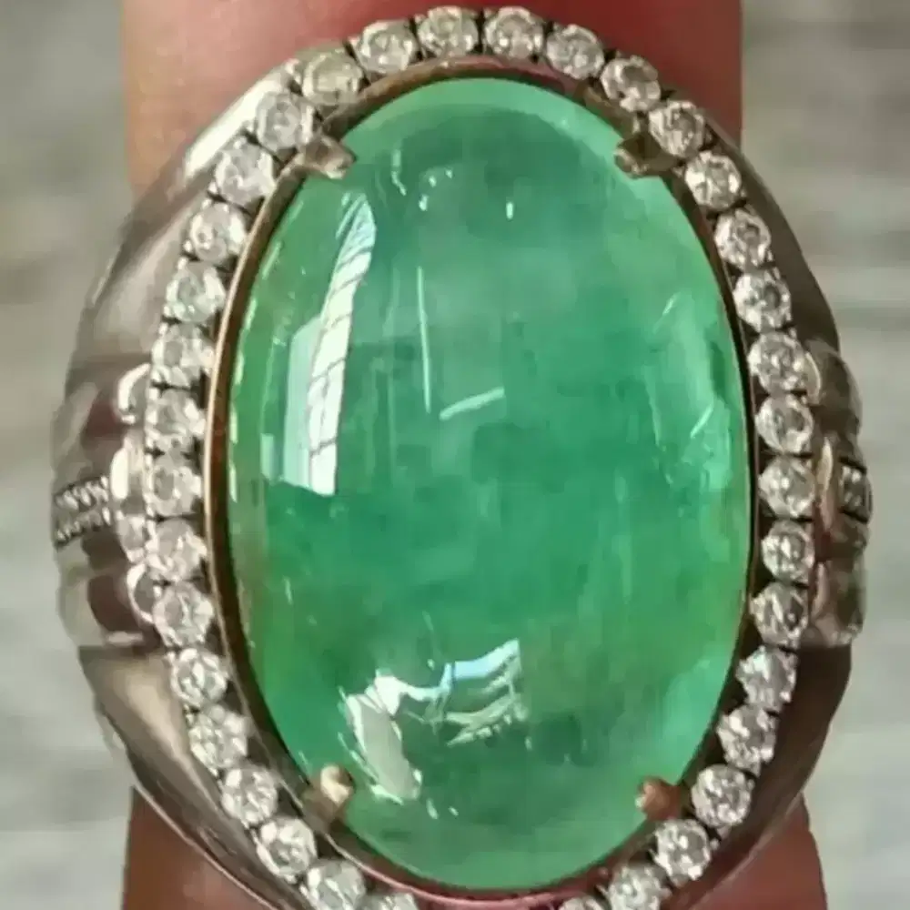 Batu Jambrut Emerald Colombia Ikatan Perak