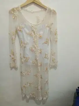 Kebaya putih panjang berpayet