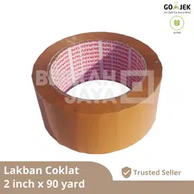 LAKBAN / TAPE / SOLASI / ISOLASI COKLAT  2 X 90 YARD