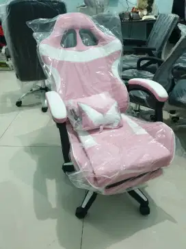 KURSI GAMING PINK GAME STREAMER HOBI KANTOR KERJA ANAK CEWEK ERGONOMIS