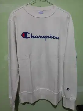 Champion Crewneck Big Logo Script - White