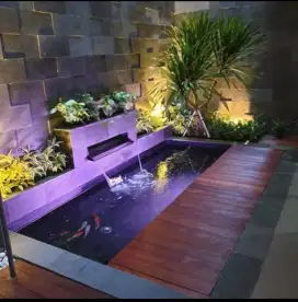 Kolam Ikan Hias batu alam