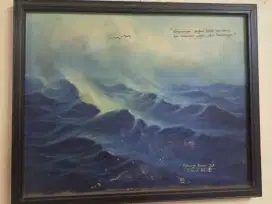 Lukisan panorama ombak di laut tahun 1987
