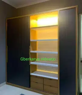 Lemari pakaian sleding hpl custum