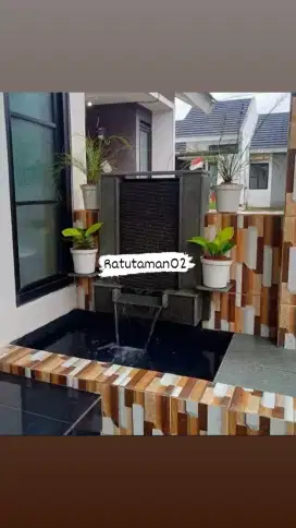 Dekorasi kolam minimalis dan kombinasi taman kering