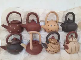 Handmade Traditional Clay Teapot 8 Miniature (A-510)