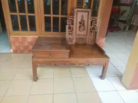 Meja kursi ukir jati tua