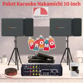 Paket karaoke Nakamichi 10 inch murah siap pakai