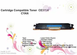 Compatible Cartridge HP CE311A 126A Cyan, HP CP1025 CP1025nw M175nw