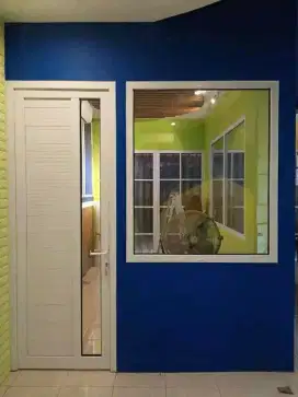 Kusen aluminium jendela kaca pintu