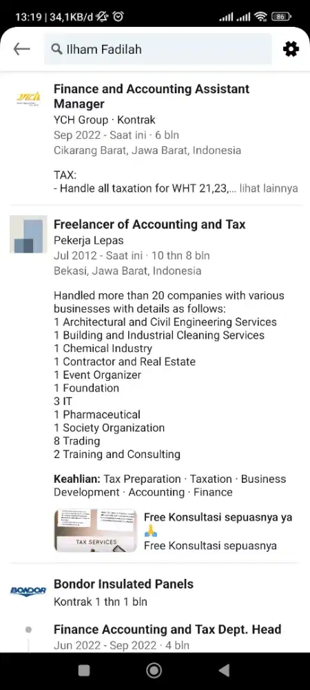 Freelance Laporan Keuangan, pajak, dan lainnya