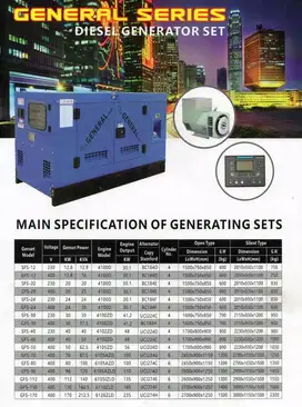 Genset Diesel silent 15kva GENERAL GFS12