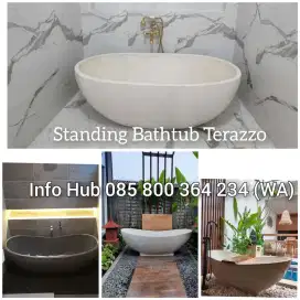 Bathtub Teraso Marmer, Bathtub Minimalis Terazzo, Standing, Portable