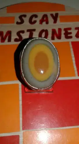 Natural batu cincin akik motif mata atau telor asin