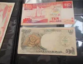 WTS2 Duit /Uang Kertas Mulus Ori 500 Rupiah Kolektor Tahun 1990 Asli
